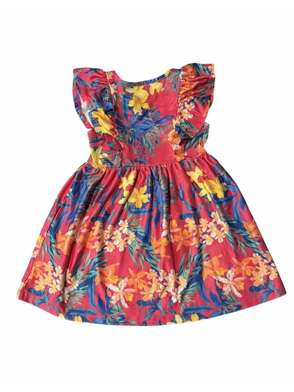 Tommy Bahama Toddler Floral Dress Size 2T — Ruffle Sleeve, Tropical, Vacation